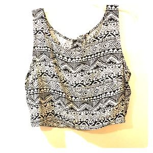 Aztec print crop top